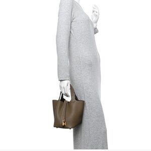 Like New  Elephant/Taupe Genuine Leather